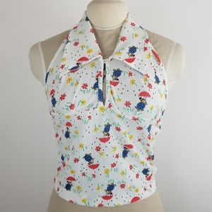 Vintage petite/teen halter crop top XXS